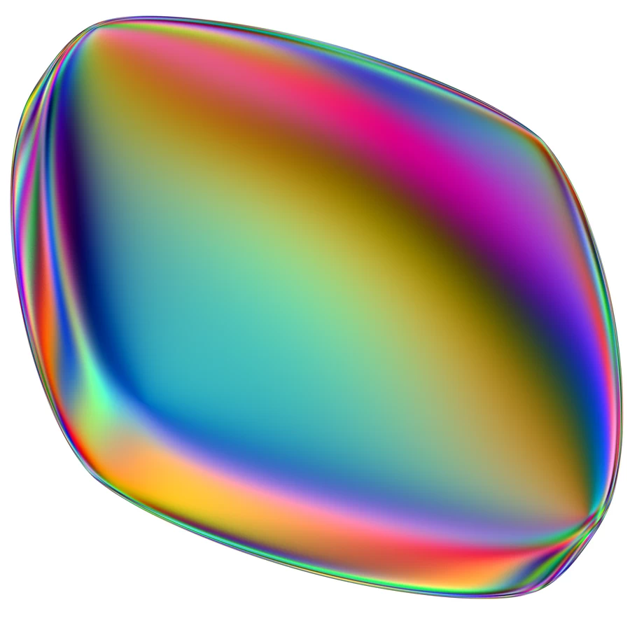 潮流酸性全息金属镭射机能彩虹3D立体几何图形png免抠图片素材【094】